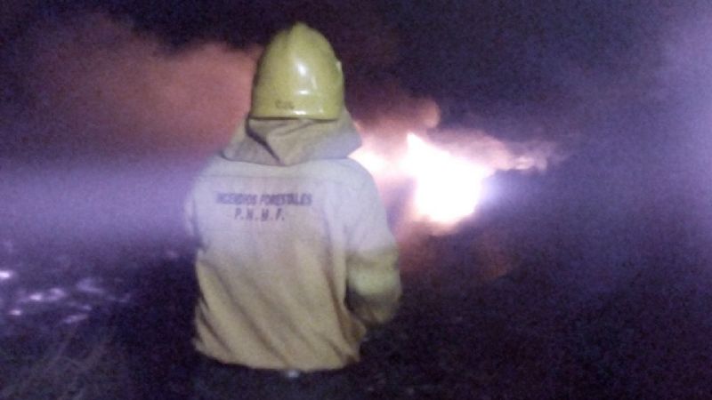 Brigadistas apagaron un incendio y desagotaron una cancha