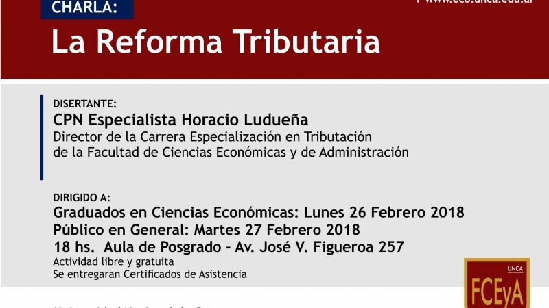 Charla sobre "Reforma Tributaria" en Cs. Económicas