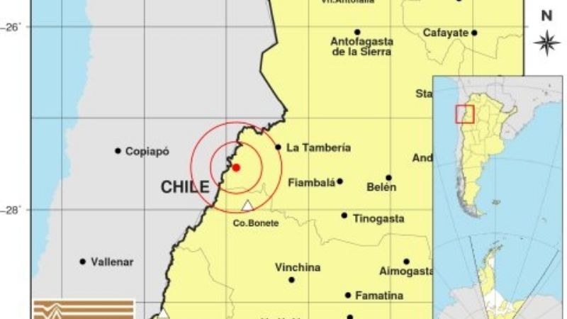 Fuerte temblor cerca de Tinogasta
