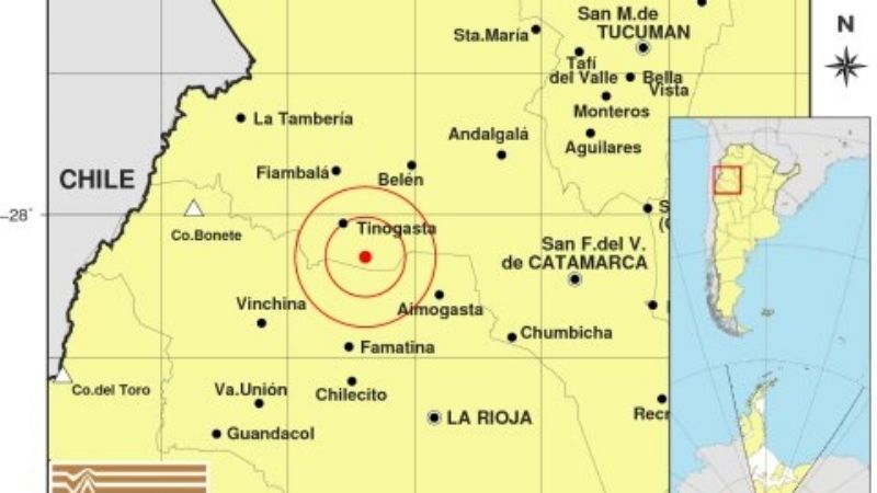 Fuerte temblor cerca de Tinogasta