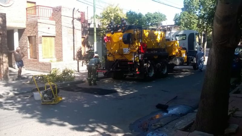 Trabajos de la nueva máquina bacheadora