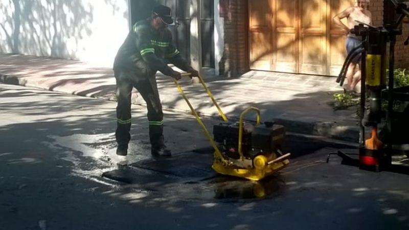 Trabajos de la nueva máquina bacheadora