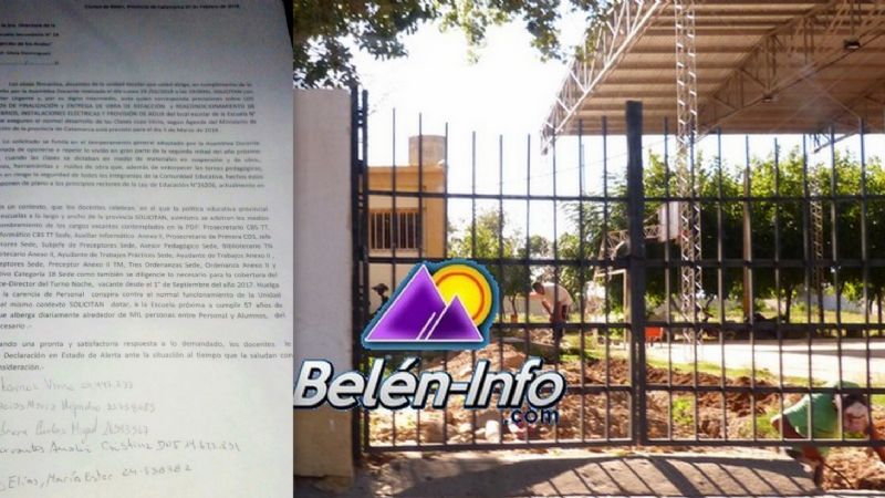 Docentes de Belén en estado de alerta