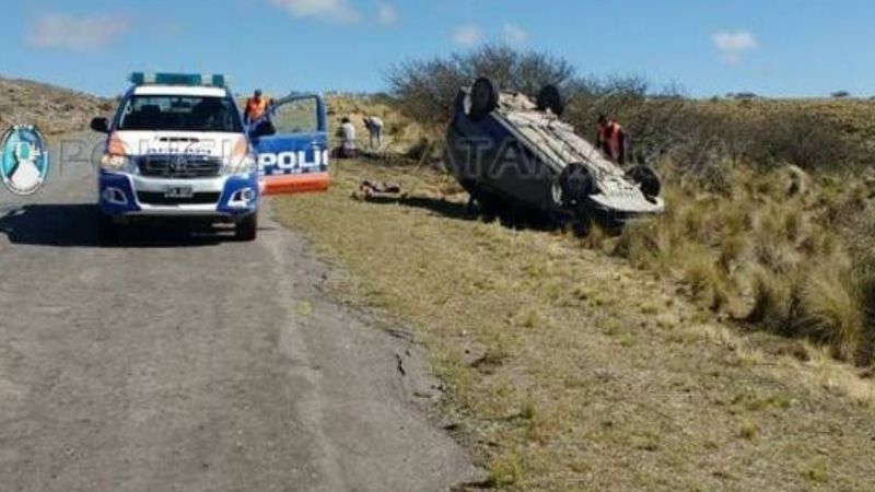 Tres heridos, entre ellos una beba, tras un vuelco en Ancasti