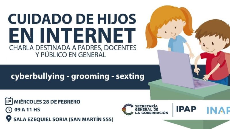 Cuidado de chicos en internet: charla para padres y docentes