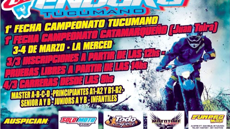 La Merced espera la 1ra fecha del Catamarqueño y del Tucumano de Enduro