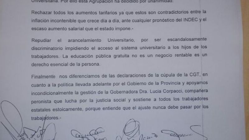 Agrupación Azul y Blanca repudia medidas de Macri