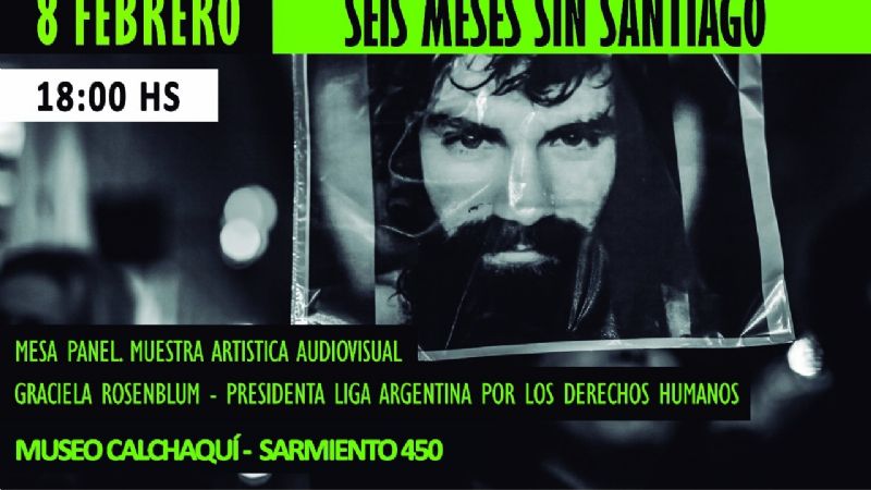 Mesa panel y muestra artística por Santiago Maldonado