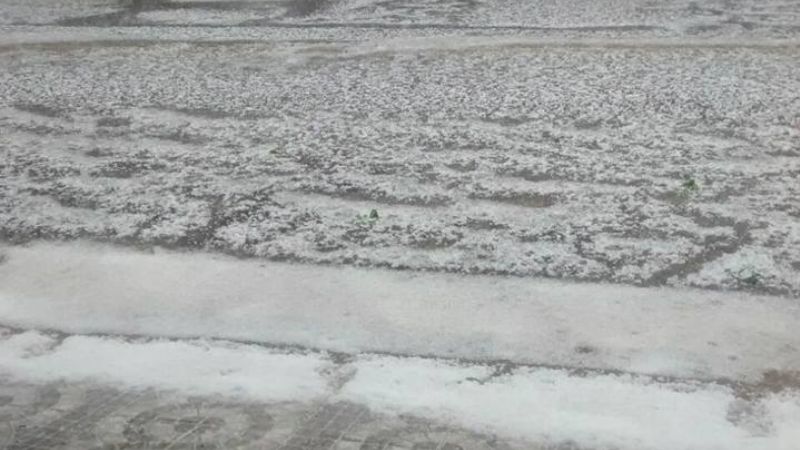Importante caída de granizo en San José