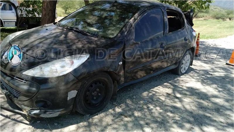 Vuelco en el ingreso a la Cuesta de El Portezuelo