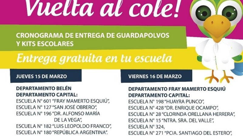 Entrega de guardapolvos a alumnos de escuelas públicas