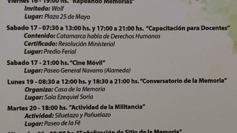 Arrancan las actividades por el Día de la Memoria por la Verdad y Justicia