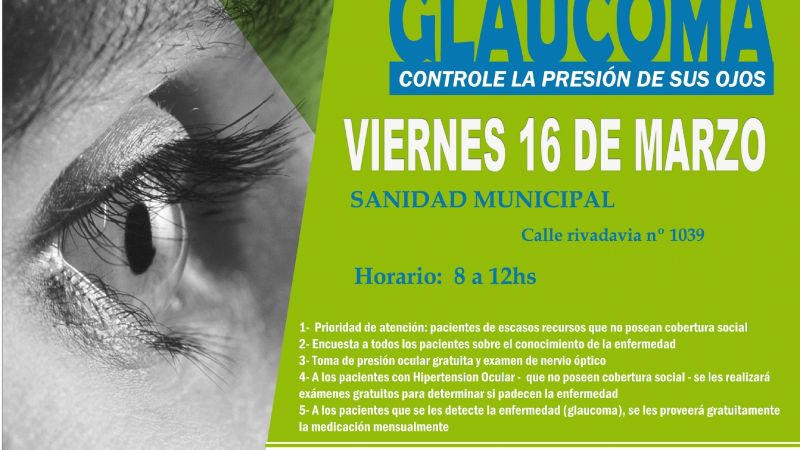 Lanzarán la Campaña Municipal de Prevención del Glaucoma 2018