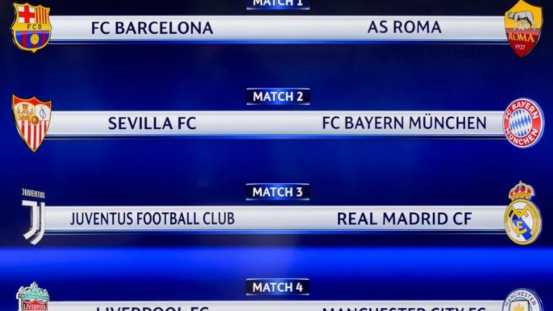 Barça-Roma, Juve-Madrid y Sevilla-Bayern en 4tos. de Champions
