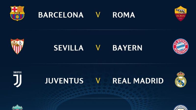 Barça-Roma, Juve-Madrid y Sevilla-Bayern en 4tos. de Champions