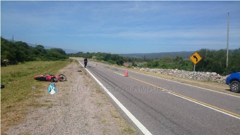 Joven en moto se accidentó en la ruta 38