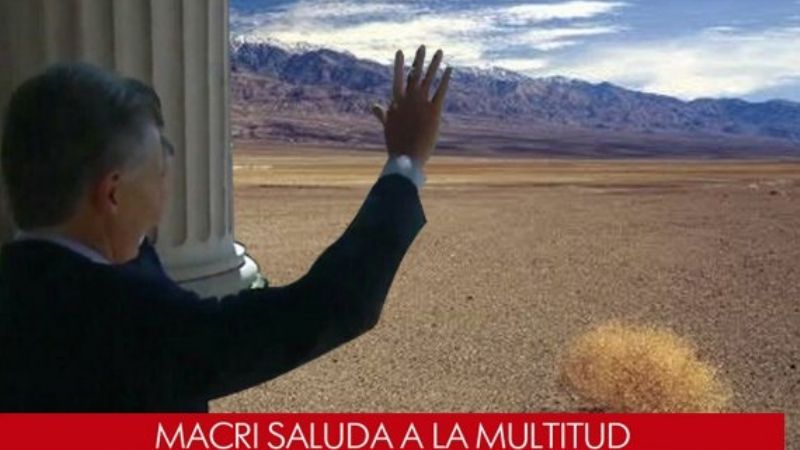 Macri saludó a una plaza vacía de militantes y estallaron los memes
