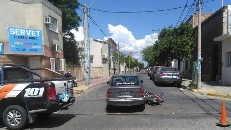 Joven herida tras un choque en pleno centro