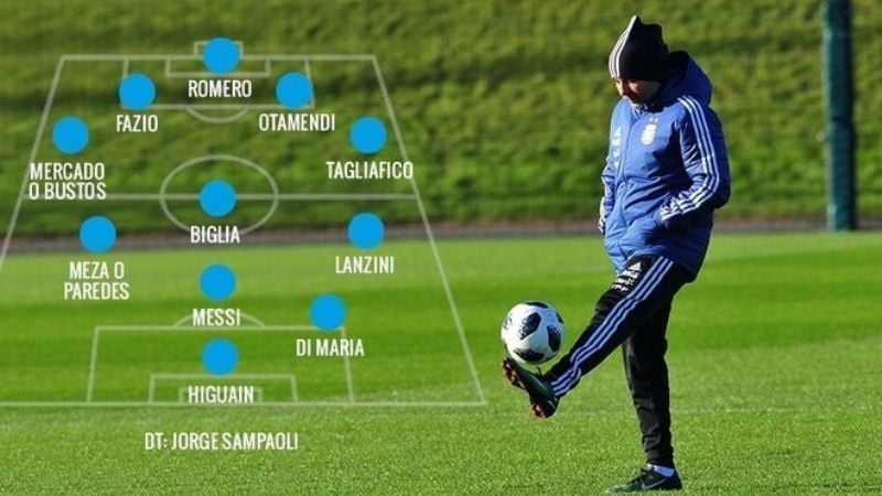 Sampaoli ya probó un equipo para el amistoso con Italia