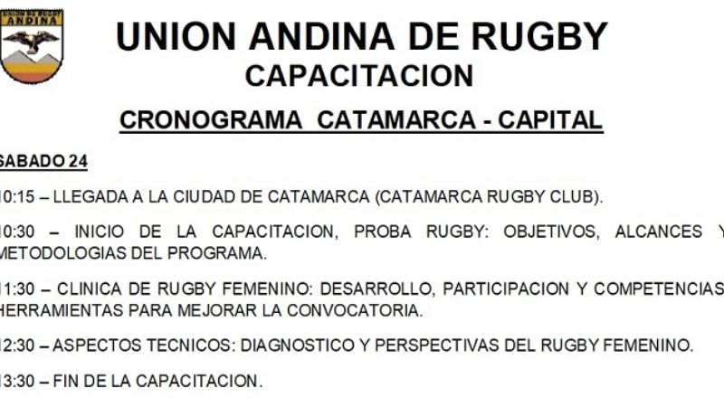 Rugby: capacitación nacional