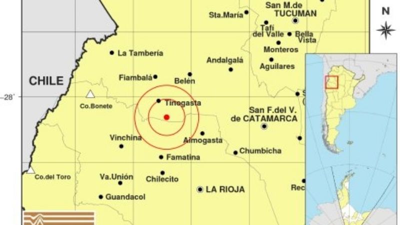 Temblor cerca de Tinogasta