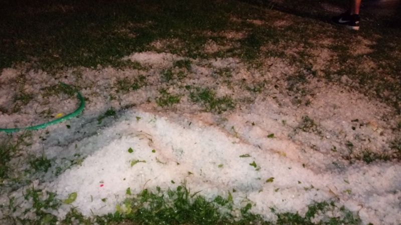 En Santa María, cayó granizo
