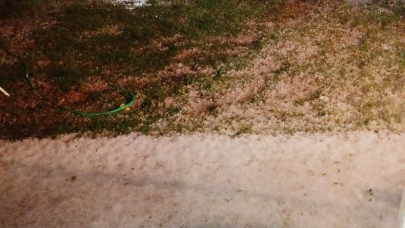 En Santa María, cayó granizo