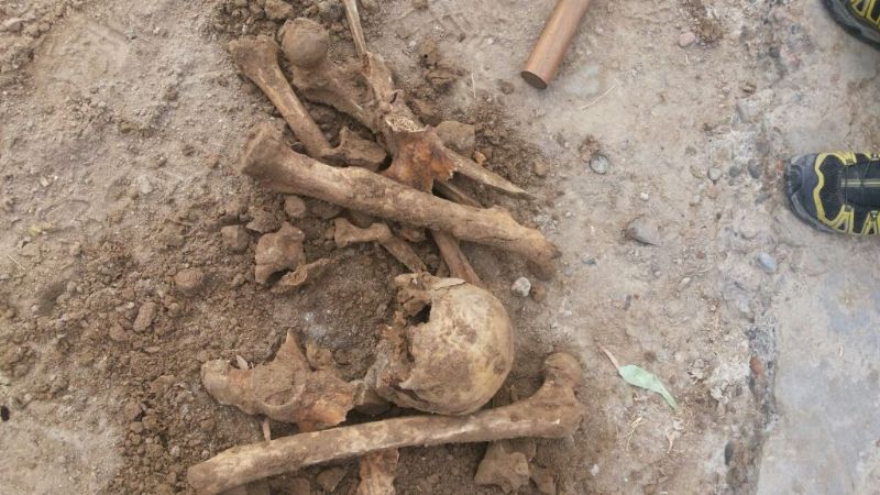 Cavando encontraron restos óseos en Valle Viejo