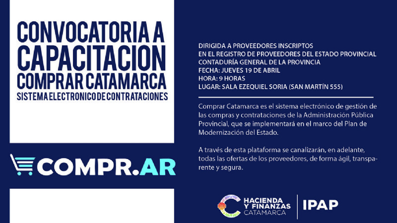 Capacitarán en el sistema de compras electrónicas a los proveedores del Estado