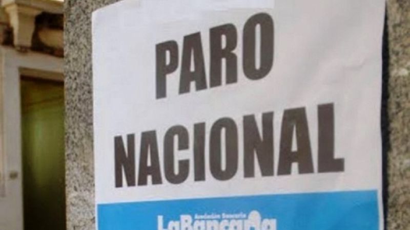 Paro bancario de 48 horas para la próxima semana