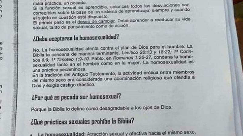 "La homosexualidad atenta contra el plan de Dios", dice una escuela religiosa
