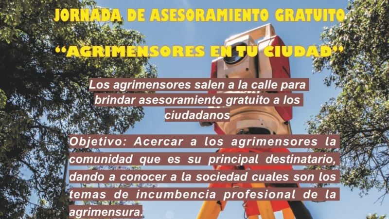 Agrimensores darán asesoramiento gratuito en la Plaza 25 de Mayo