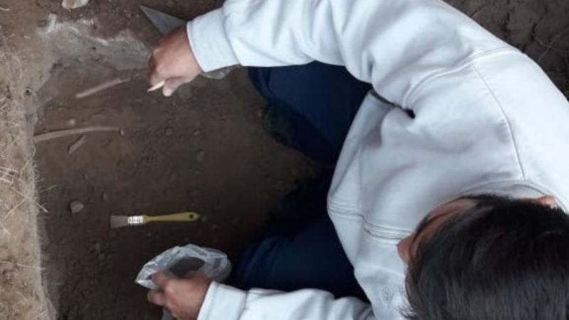 Rescataron restos arqueológicos humanos en el barrio Ojo de Agua