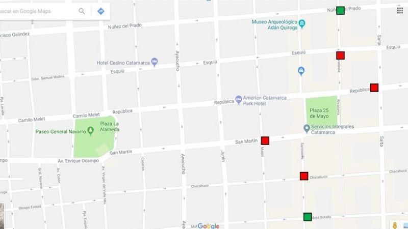 Dispositivo de seguridad con motivo de las festividades marianas