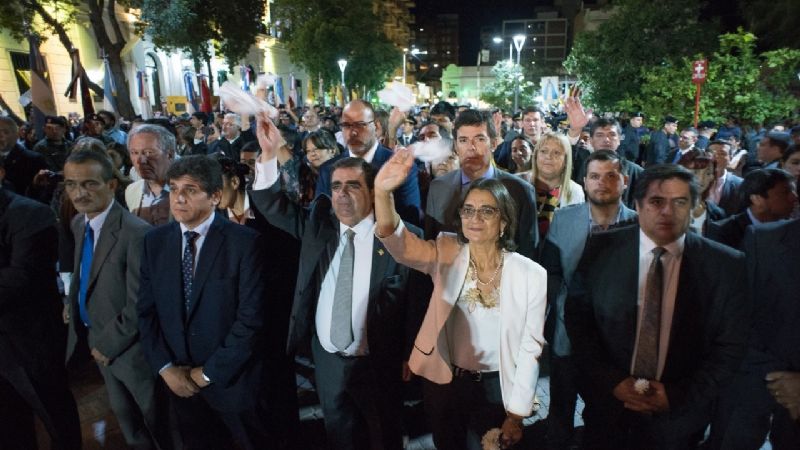 Lucía en la procesión de la Virgen del Valle