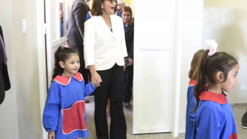 Lucía inauguró un nuevo Jardín de Infantes en Valle Viejo
