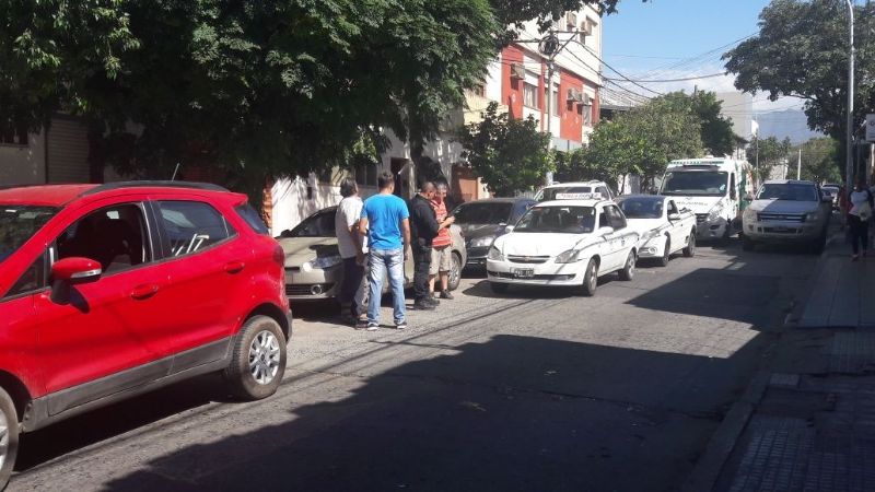 Choque en cadena en el centro