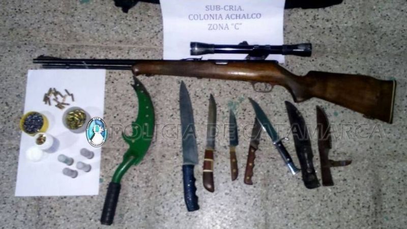 Achalco: El tucumano tenía varias armas y rifle con mira telescópica