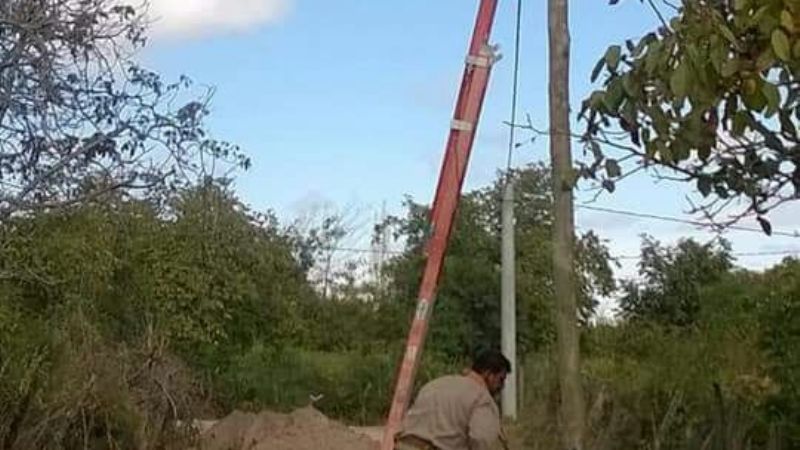 En marcha, obra de iluminación para Mutquín