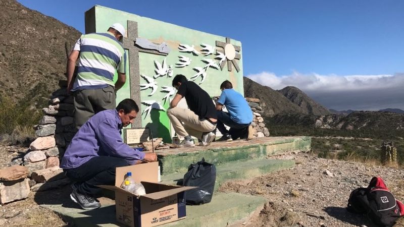 Se restauró el Monumento a los Trabajadores Transitorios en la Cébila