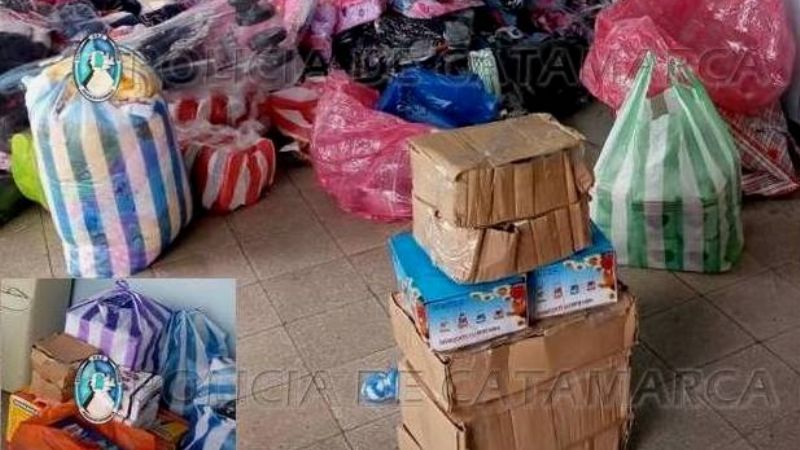 Secuestran gran cantidad ropa en un puestos camineros