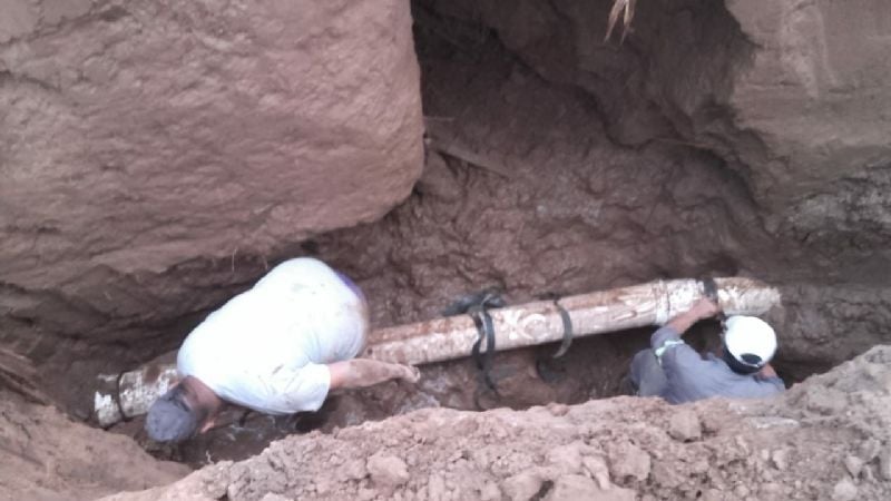 Concluyó trabajo de reparación cañerías de cloacas