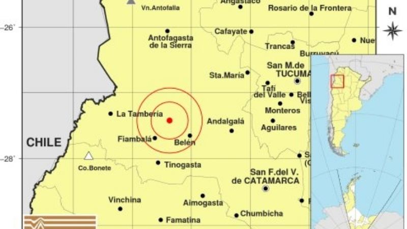 Fuerte temblor entre Fiambalá y Belén