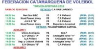 Programación del sábado 12 para el Apertura 2018 de Vóleibol.