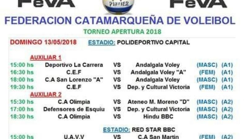 El Apertura 2018 del Vóley oficial para sábado y domingo
