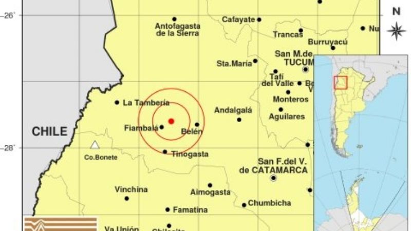 Leve sismo cerca de Fiambalá