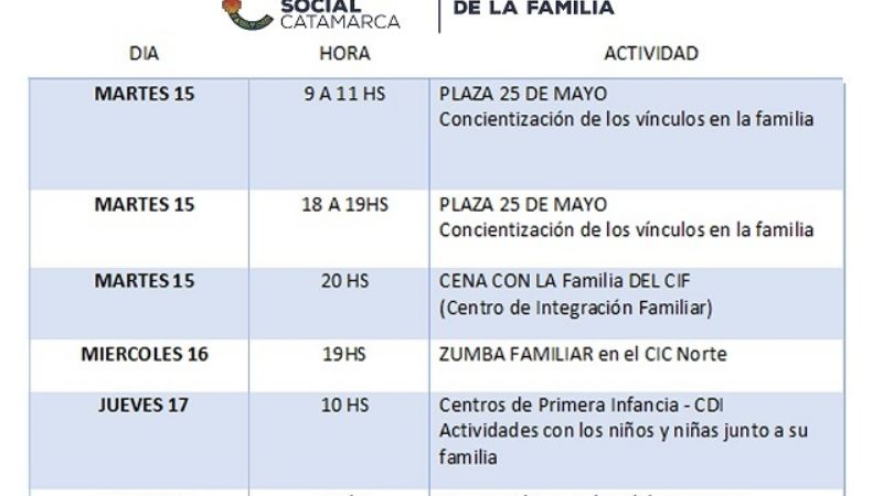 Promoverán acciones por el Día Internacional de la Familia