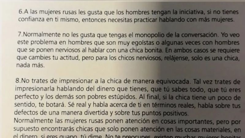 Increíble manual de la AFA para seducir mujeres rusas