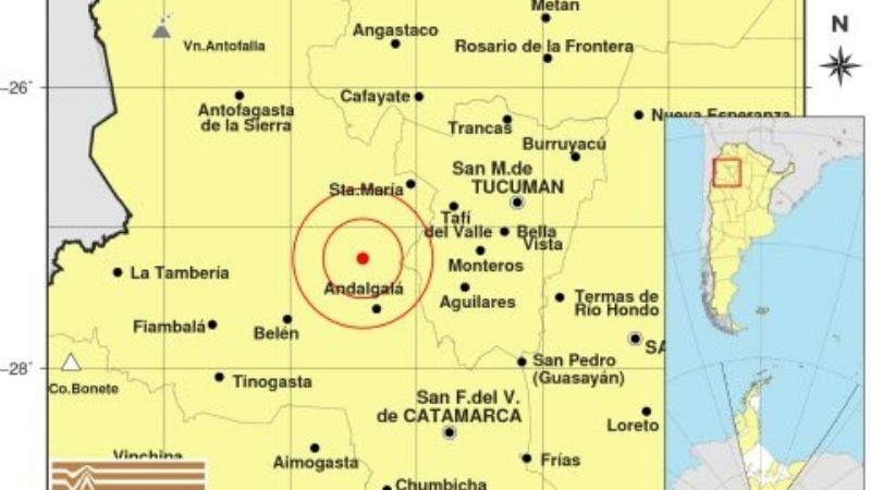 Leve sismo cerca de Andalgalá