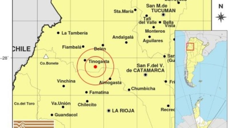 Fuerte temblor cerca de Tinogasta